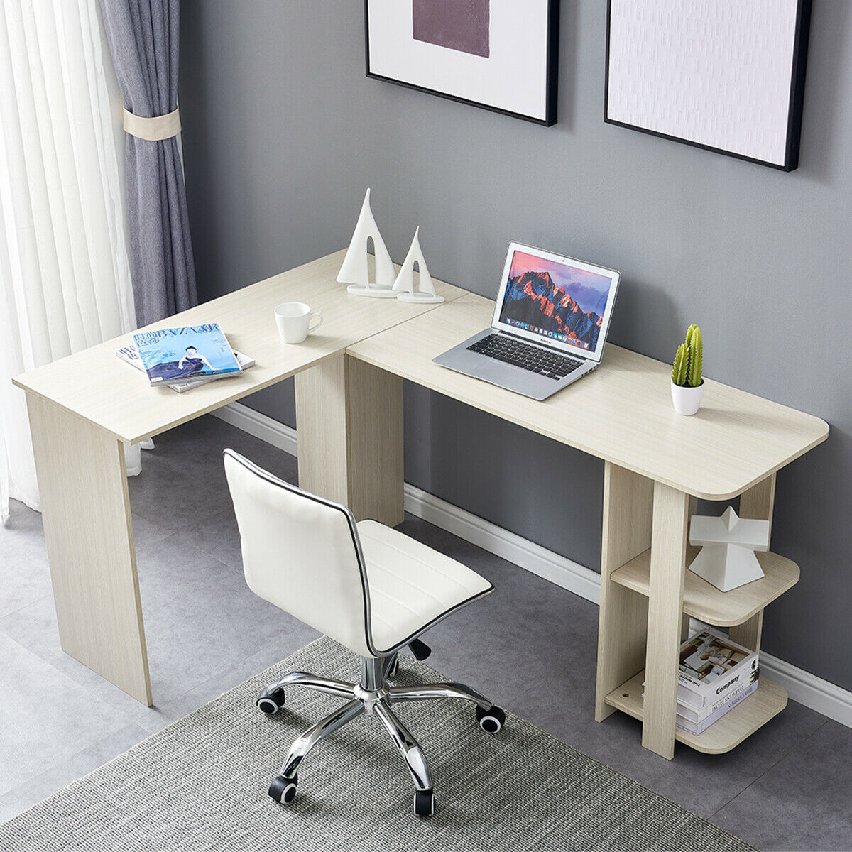 Corner Computer Desk L-Shaped PC Laptop Table Home Office Writing Gaming Table