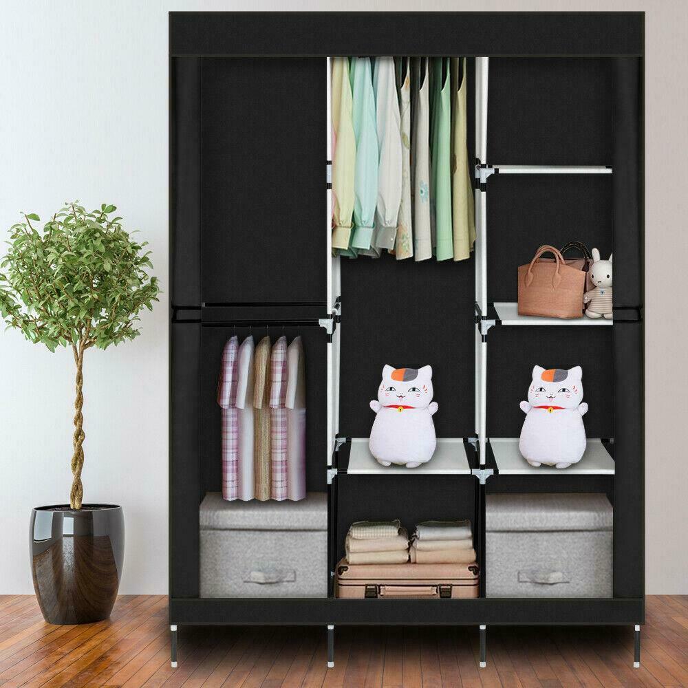 New 71" Portable Storage Organizer Clothes Rack Shelves Clothes Closet Wardrobe