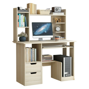 Home Office Computer Desk Desk PC Laptop Study Workstation Table W/Bookshelf