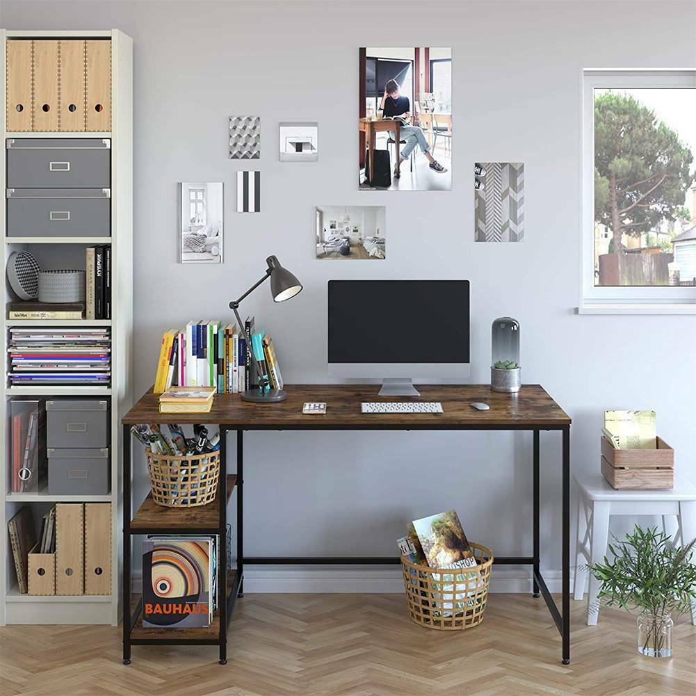 Home Office Desk Computer Desk PC Laptop Study Workstation Table w.Storage Shelf
