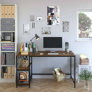 Home Office Desk Computer Desk PC Laptop Study Workstation Table w.Storage Shelf