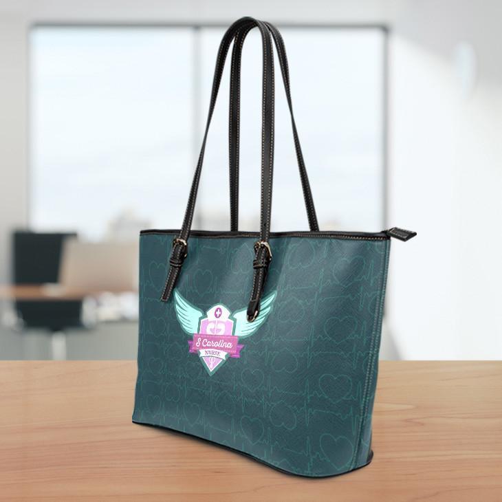 SC Nurse Small Leather Tote Bag