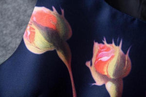 Sleeveless Floral Print A Line Dress