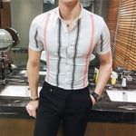 Vertical Stripe Men Masculine Slim Fit Shirt