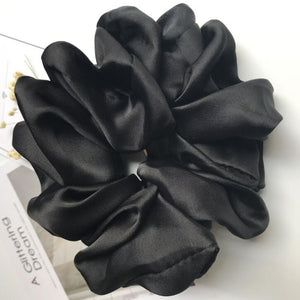 Oversized Hair Scrunchies For Women Solid Satin Silk Scrunchie Hair Rubber Bands Elastic Hair Ties Accessories Ponytail Holder